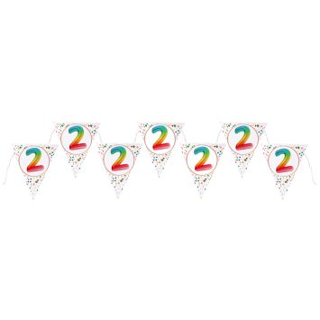 Banderole de 7 fanions pour anniversaire - 3 m - Collection Anni' Festy - Âge au choix