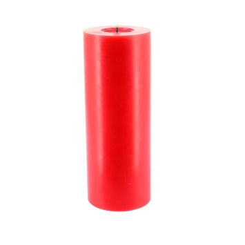 Bougie cylindrique rouge finition glossy pour Noël | jourdefete.com