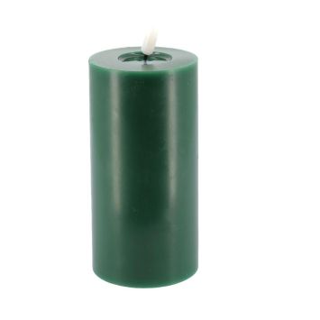 Bougie cylindrique à LED en cire - Noël - 7 x 15 cm - Collection L'Intemporel - Couleur au choix