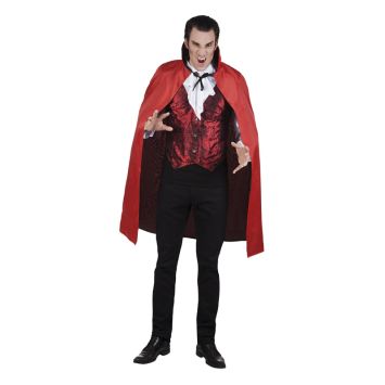 Cape de Vampire Réversible Rouge et Noire Adulte - 120 cm