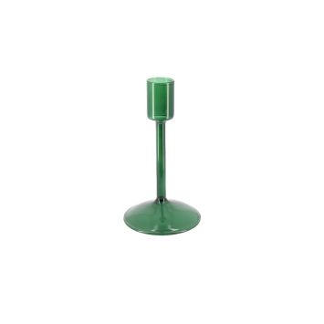 Bougeoir en verre - Élégance - Noël - 8,5 x 15 cm - Collection L'Intemporel - Couleur au choix