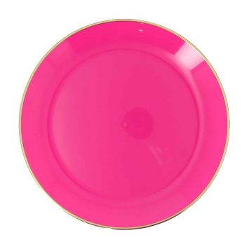 Assiettes réutilisables élégance avec liseré doré coloris au choix pour table de fête | jourdefete.com