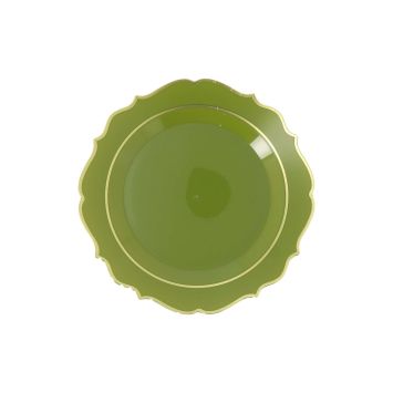 Petites assiettes raffinées réutilisables 19,5 cm avec liseré or | jourdefete.com