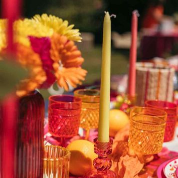 2 bougies flambeau - 2,2 x 25 cm - Couleur au choix