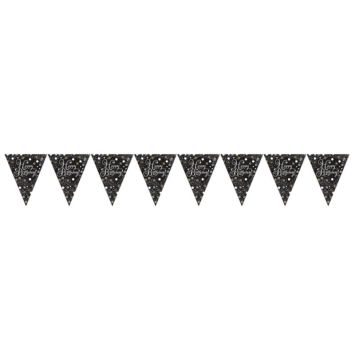 Guirlande fanion « Happy Birthday » noir - 4m