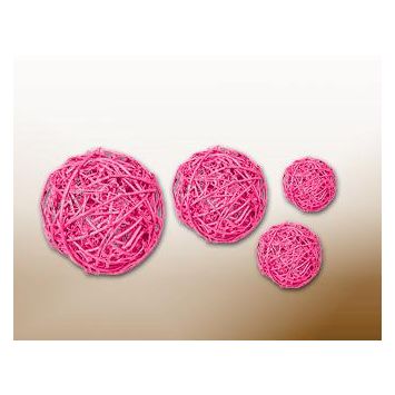 Assortiment de Boules Rotin Fuchsia