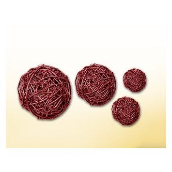 Assortiment de Boules Rotin Bordeaux