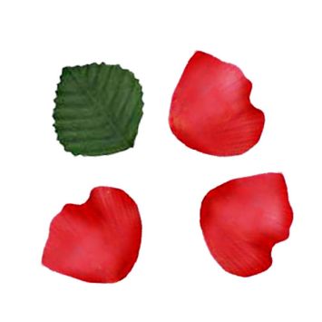 Pétales en Tissu avec Feuilles Rouge