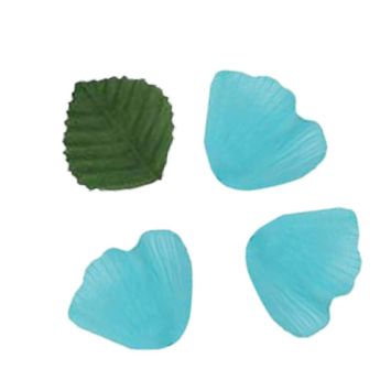 Pétales en Tissu avec Feuilles Turquoise