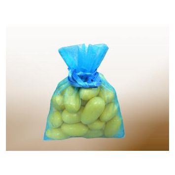 10 contenants en tissu organdi - 7,5 x 10 cm - Turquoise