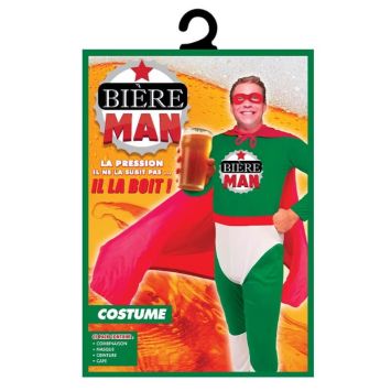 Déguisement de Bière Man pour homme - Taille Unique