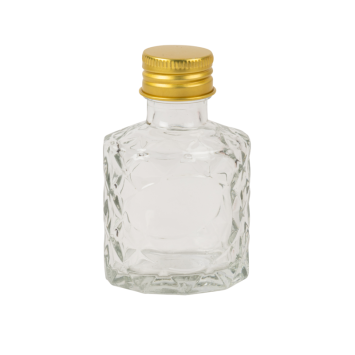 Mignonnette en verre avec bouchon en or - Alex - 50 ml