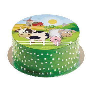 Disque en Azyme Les animaux de la ferme - 20 cm