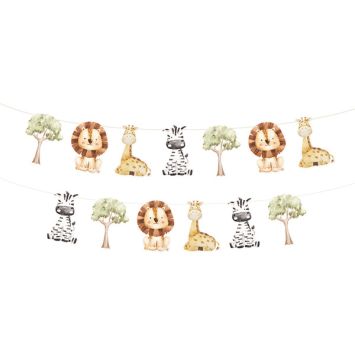 Guirlande de 13 fanions - 3,5 m - Collection Animaux de la Savane
