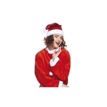 bonnet de noël à sequins rouge pour adulte | jourdefete.com