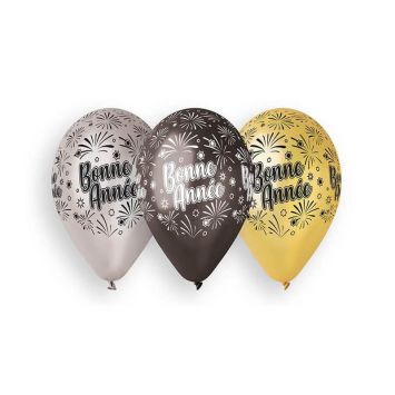 10 ballons bonne année couleur assorties | jourdefete.com