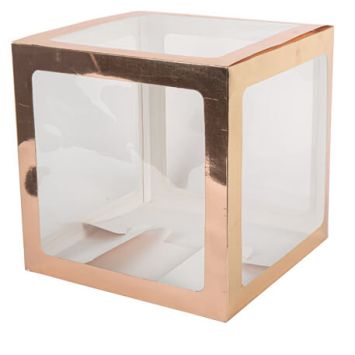 Cube à ballons - Transparent avec contours colorés - Couleur au choix