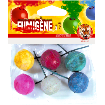 Artifices Ludiques - Sachet de 6 Boules de Fumigènes | jourdefete.com