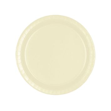 8 Assiettes en Carton Ivoires - 23 cm