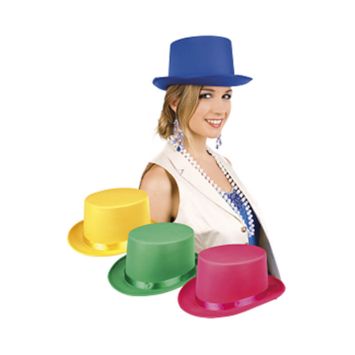 Chapeau haut-de-forme satiné - Couleur Aléatoire | jourdefete.com