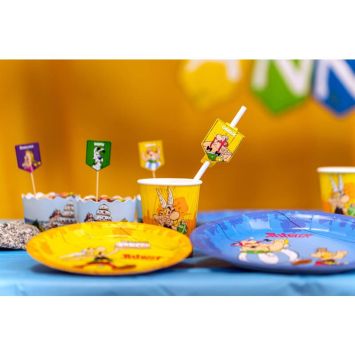 8 pailles médaillon en papier - 19,6 cm - Astérix ®