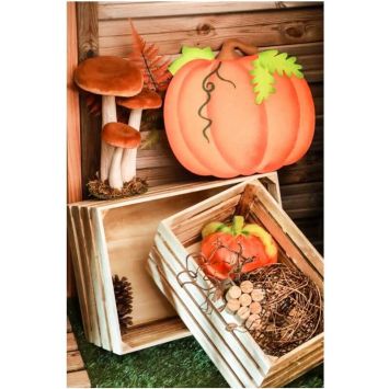 Citrouille en feutrine - 33 x 30 cm