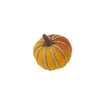 Décoration à poser d'automne - Citrouille en toile - 6 x 5,5 cm