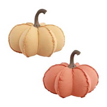 Décoration à poser d'automne - Citrouille en tissu - 19 x 18 cm - Modèle Aléatoire