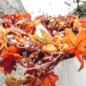 Couronne Splendeur d'Automne avec Paillettes Champagne