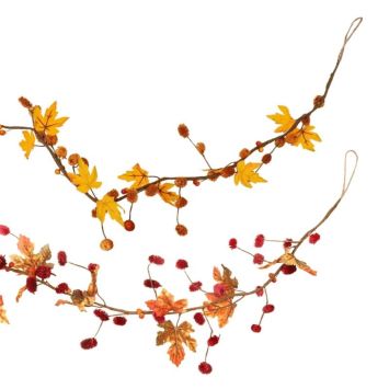 Automne - Guirlande de Feuilles et Fleurs séchées - Couleur Aléatoire