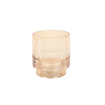 Photophore Mahault Verre Fumé Ambre Diam 7 x 8 cm