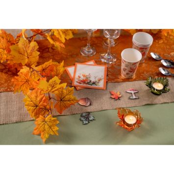 20 serviettes cocktail d'automne en papier - 25 x 25 cm - Collection Mon Écureuil