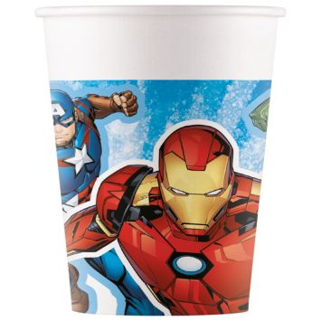 Gobelets Avengers en carton 25 cl avec Iron Man et Captain America | jourdefete.com