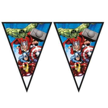 Guirlande fanions Avengers avec Hulk, Thor, Captain America et Iron Man | jourdefete.com