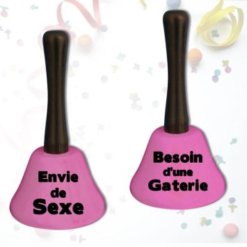 Cloche Rose Message coquin - Texte au choix
