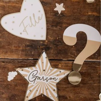 6 Déco de Table Gender Reveal - Collection Baby Nude
