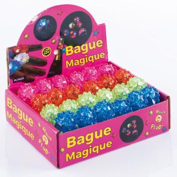 Bague lumineuse fluo en caoutchouc couleur aléatoire