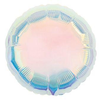 Ballon rond iridescent aluminium 45 cm aux reflets pastel | jourdefete.com