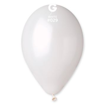100 ballons métallisés en latex - 30 cm - Couleur Blanc