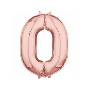 Ballon à air Chiffre Rose Gold - 66 cm - Chiffre au Choix