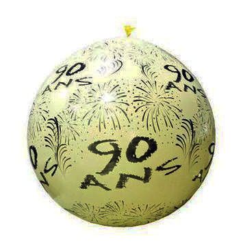 Ballon de Baudruche Géant "90 ans" 1 mètre - Coloris au choix