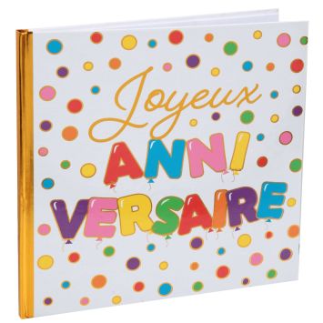Livre d'or de la collection joyeux anniversaire ballons multicolores