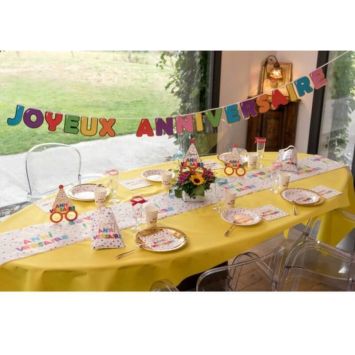Banderole Joyeux Anniversaire - Anniversaire Ballons Multicolores