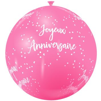 Ballon de Baudruche Géant Joyeux anniversaire 1 mètre - Coloris au choix