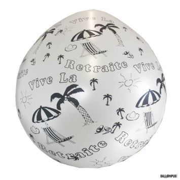 Ballon de Baudruche Géant Vive la Retraite  1 mètre - Coloris au choix