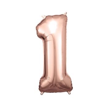 Ballon Géant Hélium - Rose Gold - Chiffre au choix