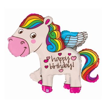 ballon aluminium licorne arc-en-ciel de 114 cm | jourdefete.com