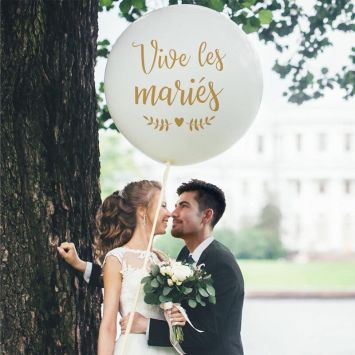 Ballon Géant - 1 m - Vive les mariés