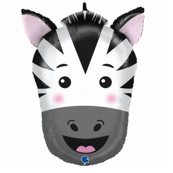 ballon en aluminium tête de zèbre de 74 cm | jourdefete.com
