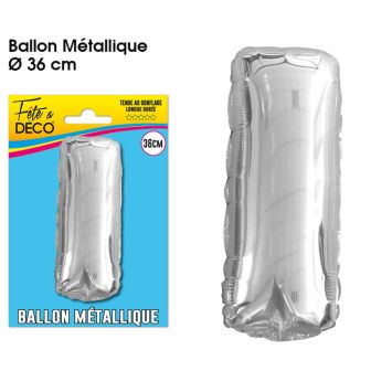 Ballon métallique argenté - Lettre "I"